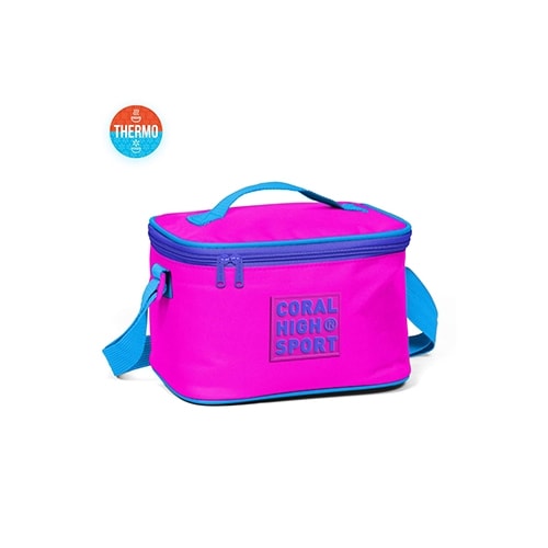 Lunch Bag  Pink Light Blue Coral High Thermo
