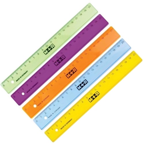 Ruler M+R Plastic 20Cm Assorted 1120 0150