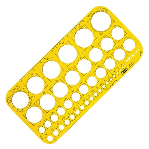 Ruler Template M+R Circle 260X130X2Mm 8523 0670