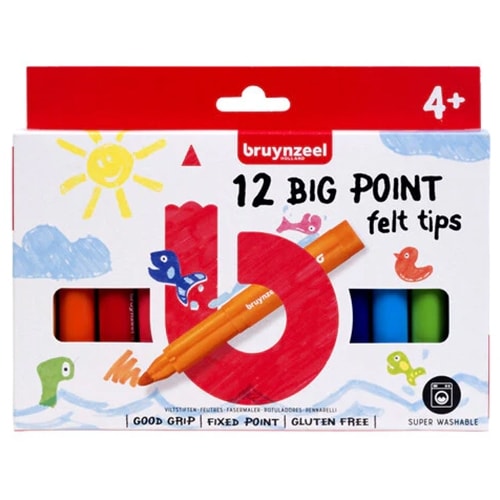 Big point felt tip set Bruynzeel | 12 colours