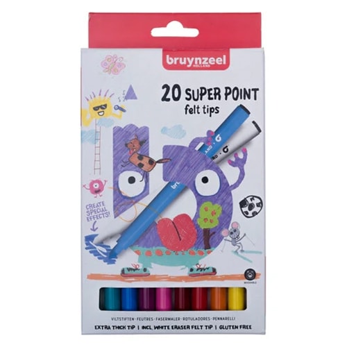 Super Point felt tip set Bruynzeel  | 20 colours