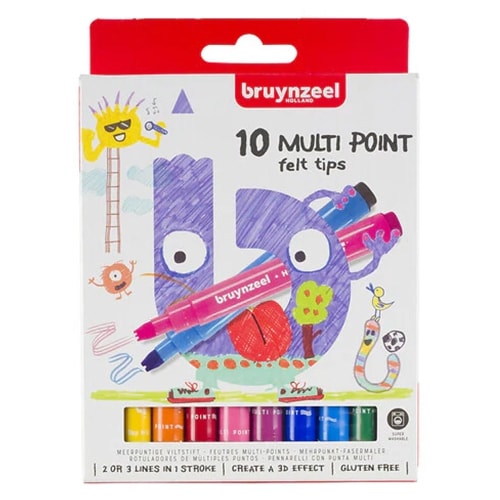 Multi point felt tip set Bruynzeel | 10 colours