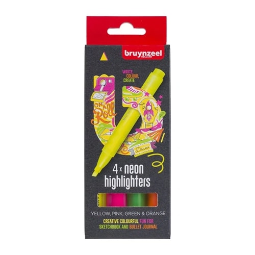 Highlighter Bruynzeel set neon | 4 colours