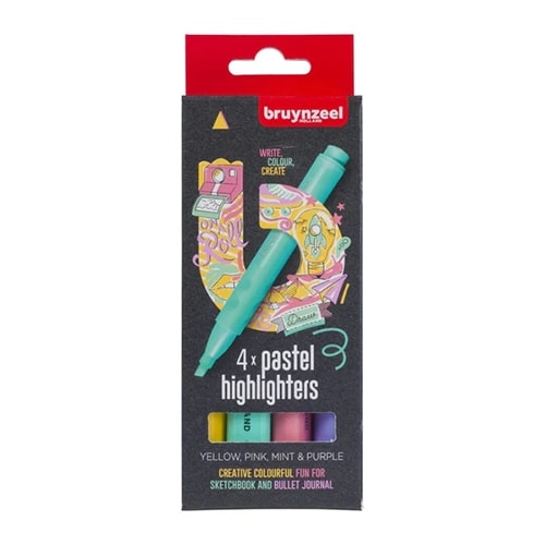 Highlighter Bruynzeel set pastel | 4 colours