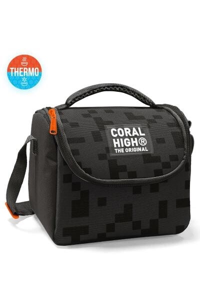 Lunch Bag Coral High Kids Block Patterned Thermo Black 22794