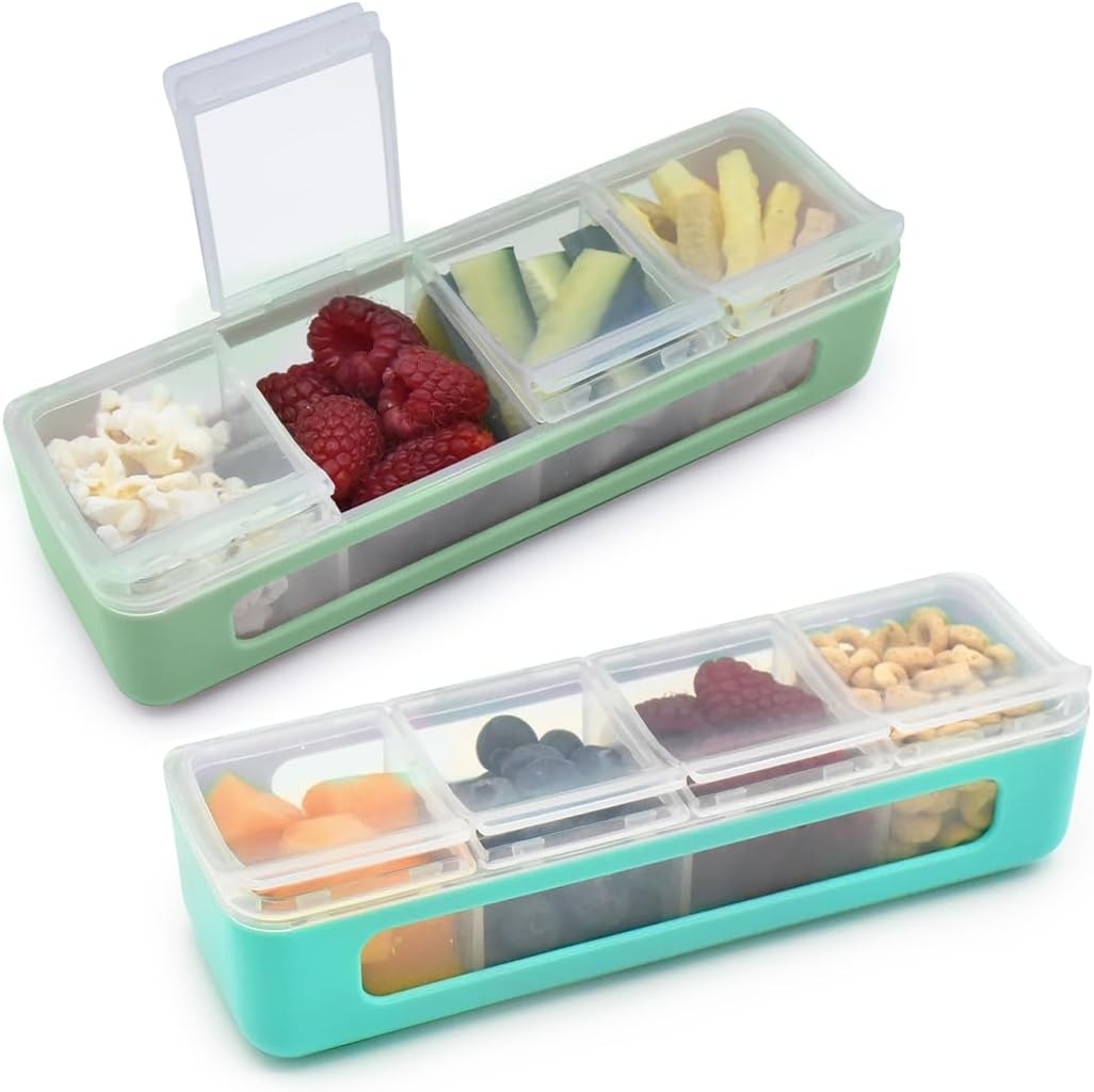 Melii Snackle Box- 4 Compartment BLUE/MINT