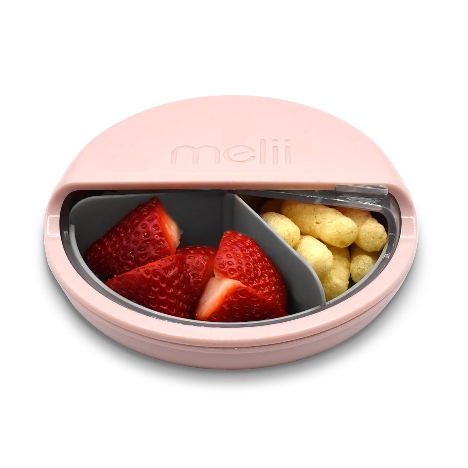 Melii Spin Snack Container PINK/GREY