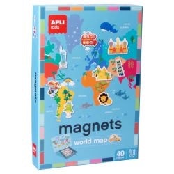 Magnets World Map 40/Pack - Apli