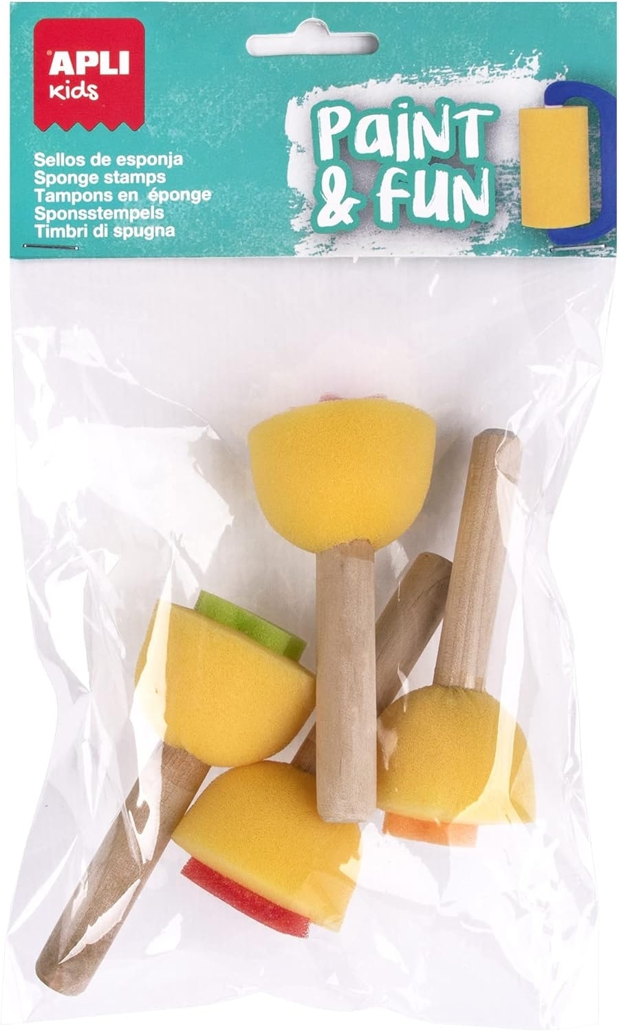 Sponge Stamps Wooden Handle 4/Pack - Apli