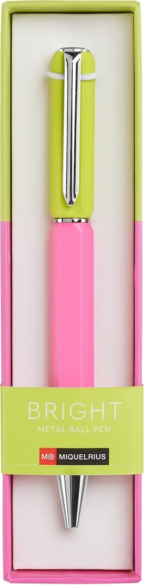 Bright Pen Ballpoint Mr Retractable Yellow Pink