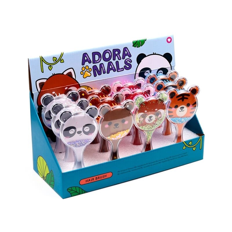 Hair Brush Adromals Wild Head Shaped Glitter Bru40