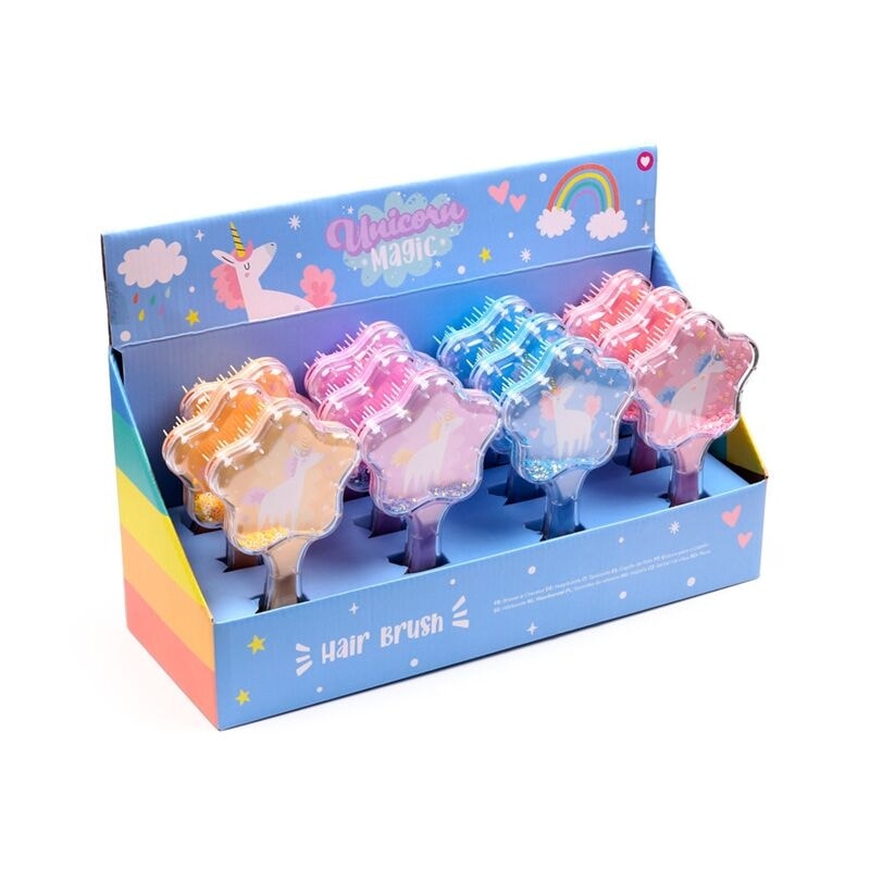 Hair Brush Unicorn Magic Star Shaped Glitter Bru39