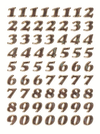 Label Herma Numbers 8Mm Gold 4193
