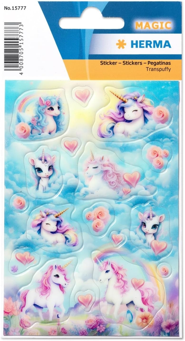 Happy Unicorn Transpuffy - Stickers Herma