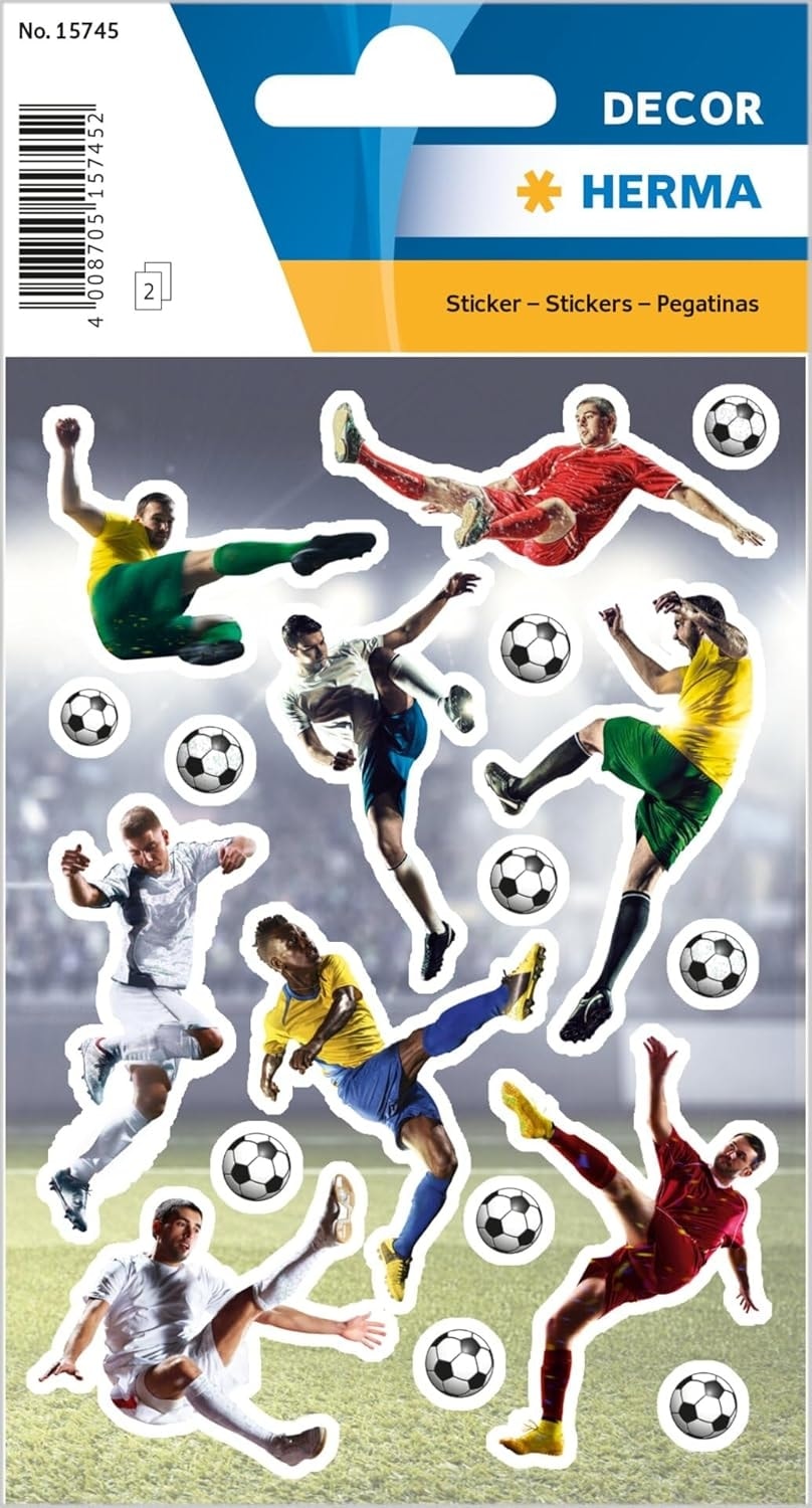 Footballer In Action Glittery - Sticker Herma
