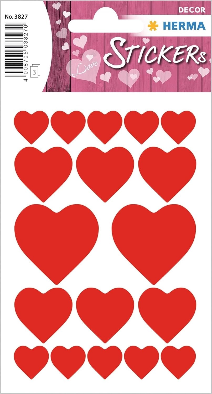 Hearts Red - Sticker Herma