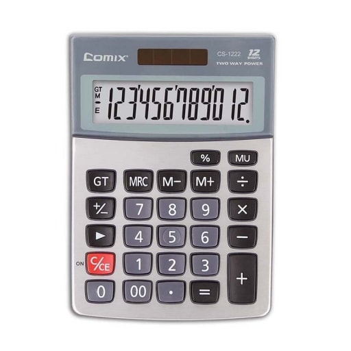 Calculator Comix 12 Digits Silver Cs-1222