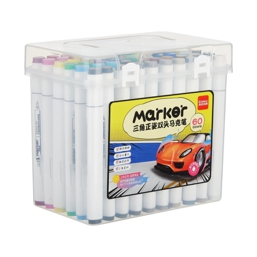 Marker Comix Double Tip Triangular 1-6Mm 60/Pack Zymk07-60
