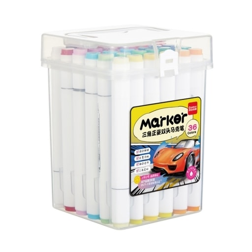 Marker Comix Double Tip Triangular 1-6Mm 36/Pack Zymk07-36