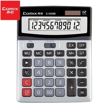 Calculator Comix 12 Digits Silver C-1232M