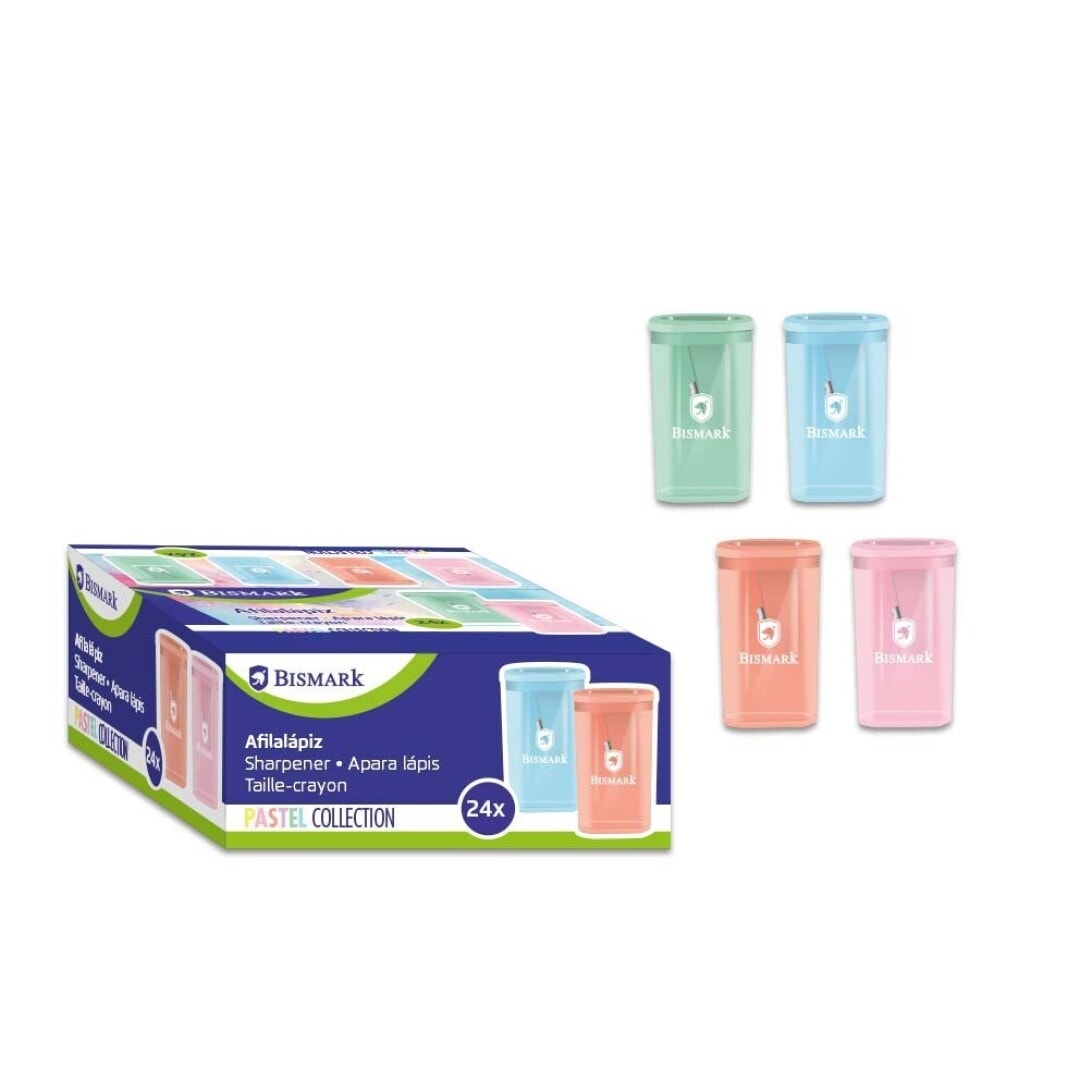Sharpener Bismark W/Container Pastel Color 331266