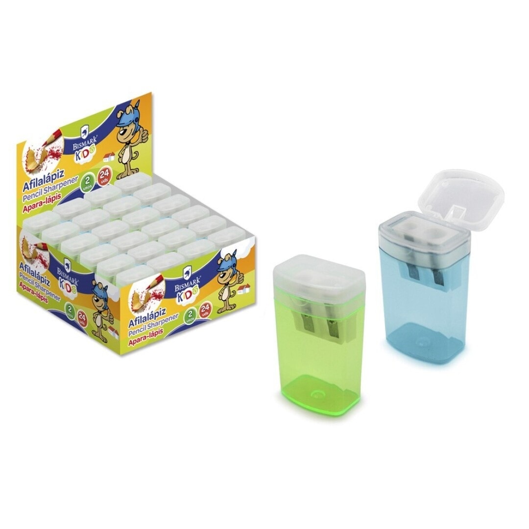 Sharpener Bismark W/Container Double Plastic