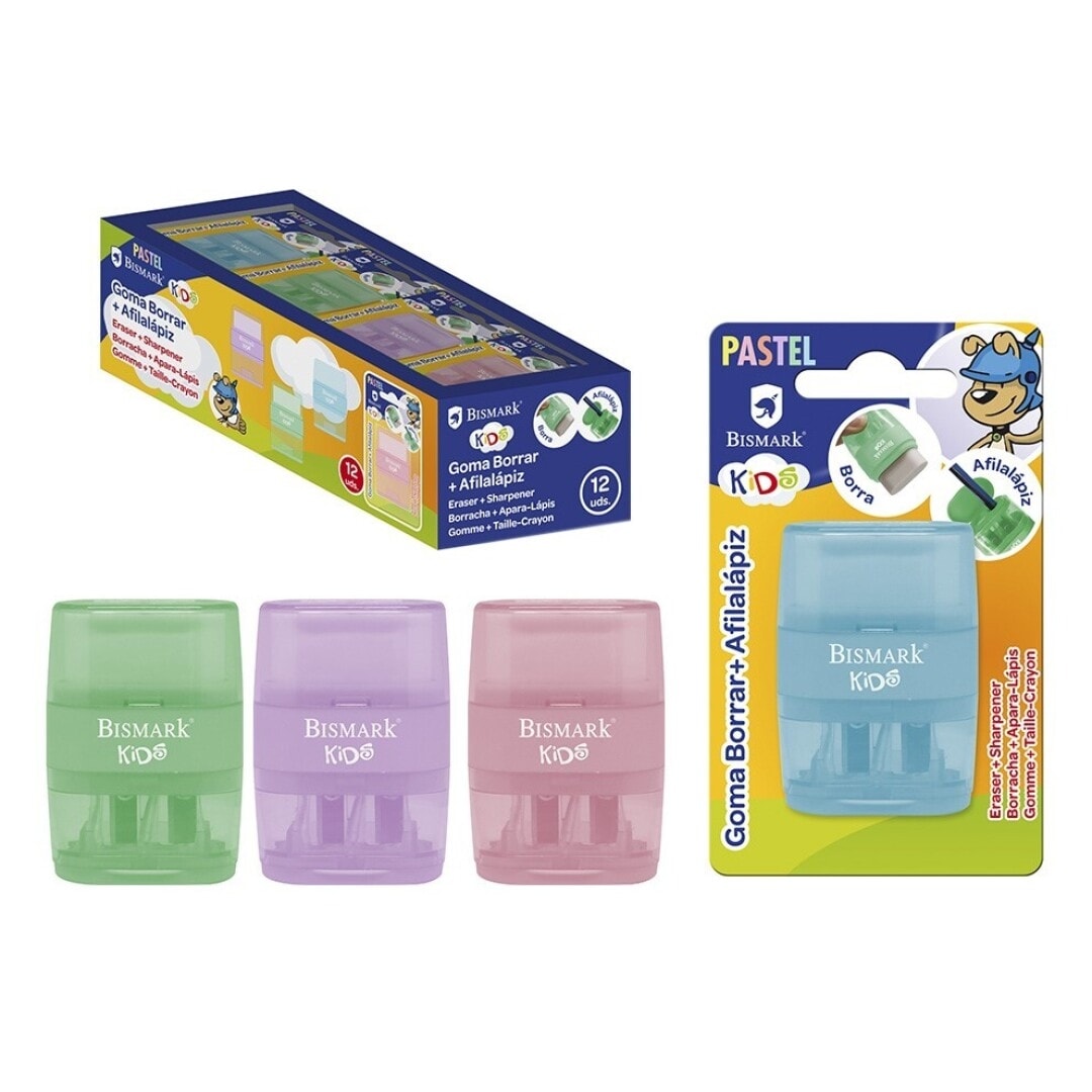 Sharpener And Eraser Bismark Double Pastel Box 330643