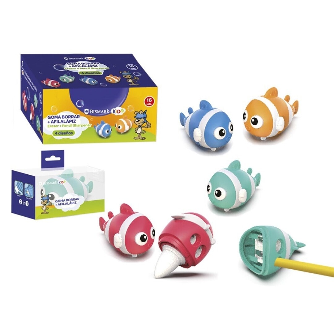 Sharpener And Eraser Bismark Double Fish 333539