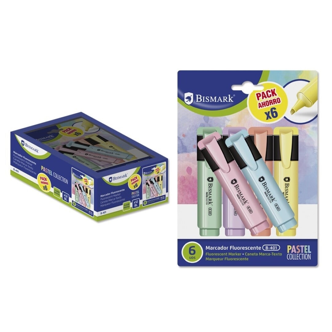 Highlighter Bismark 6/Pack Pastel Blister 327742