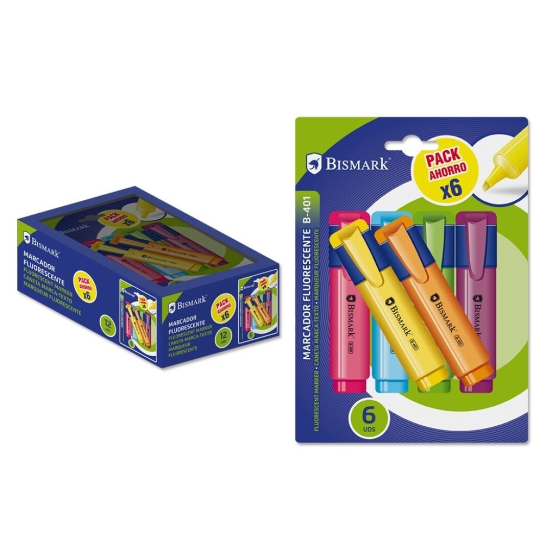 Highlighter Bismark 6/Pack Neon Blister 327743