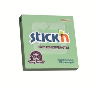 Adhesive Square Notes Stick N 76X76Mm Green 21552