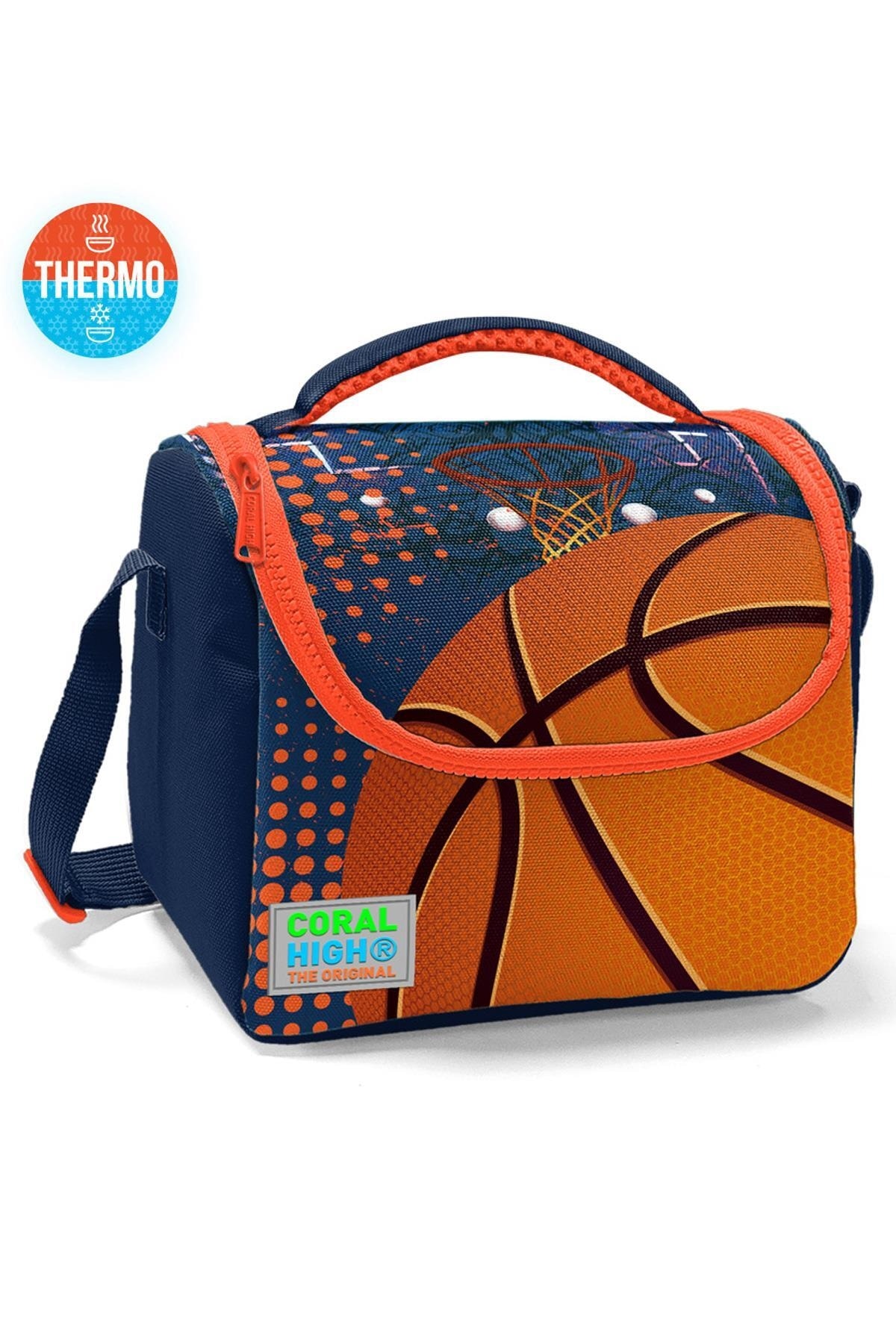Lunch Bag Coral High Kids Basketball Dark Blue Thermo 11766