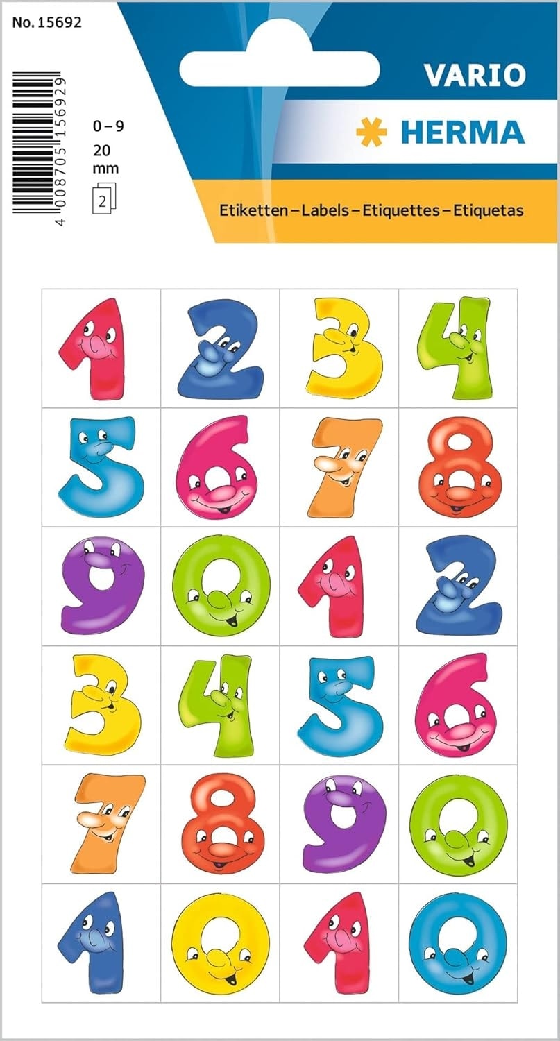 Stickers Decor Numbers Funny 1-0