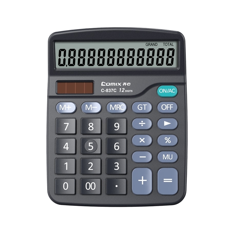 Calculator Comix 12 Digits Black C-837C