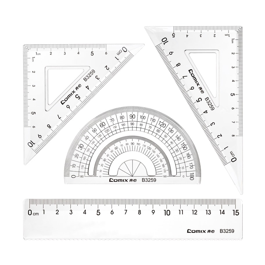 Geometric Set Comix Plastic 4/Pack B3259