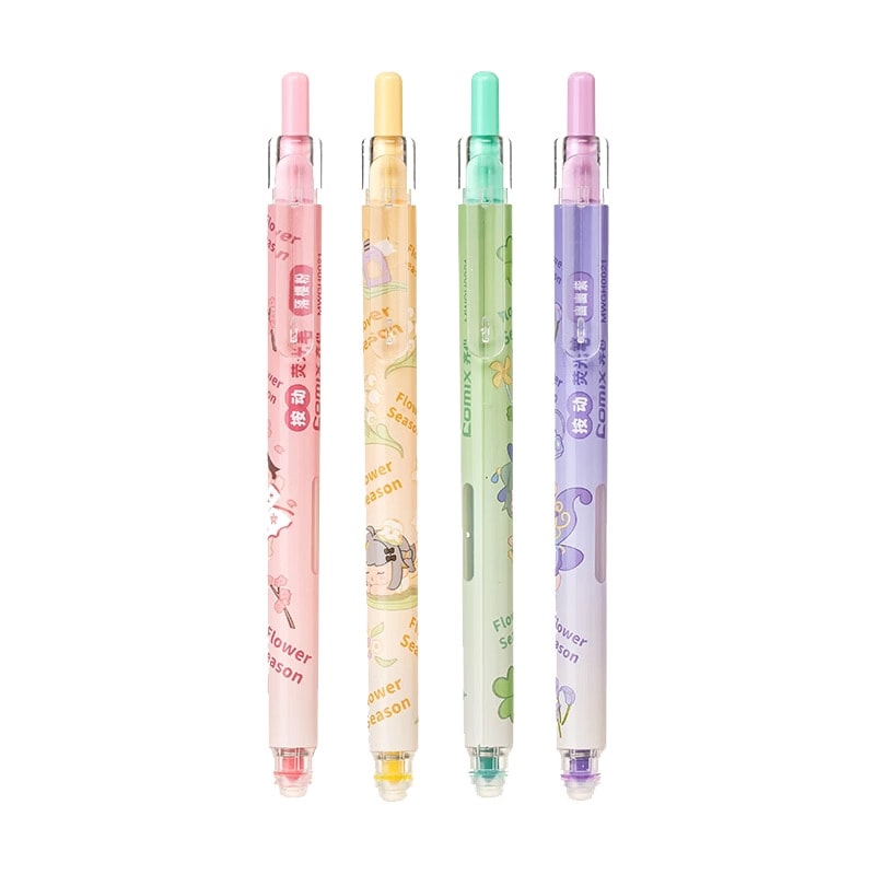 Highlighter Comix 4/Pack Mini World Assorted Mwgh0021-4