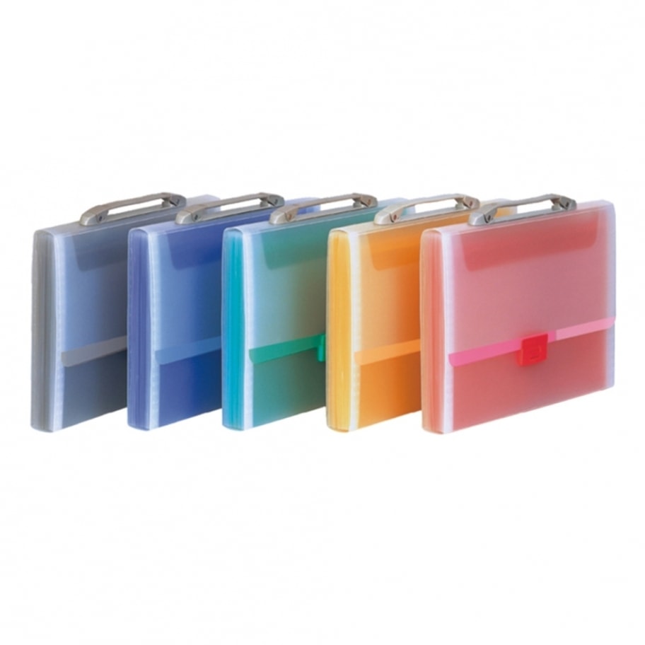 Expanding File Comix Pp A4 13 Pockets W/Handle Assorted A1281