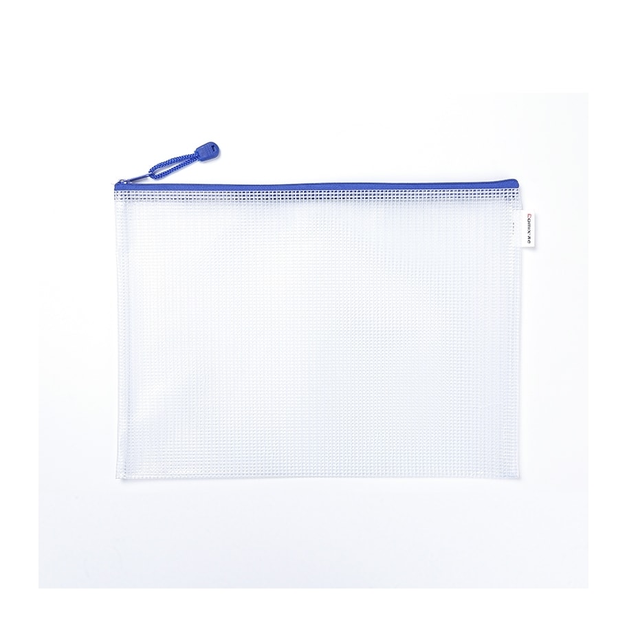 File Envelope Comix Pvc A4 W/Zipper Mesh Assorted A1154