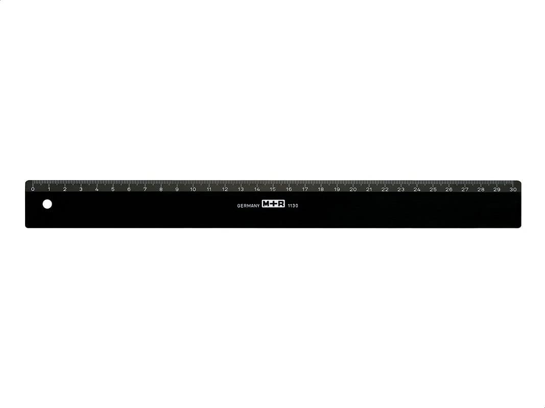 Ruler Plastic M+R 1130 0080 Size 30 Cm Black