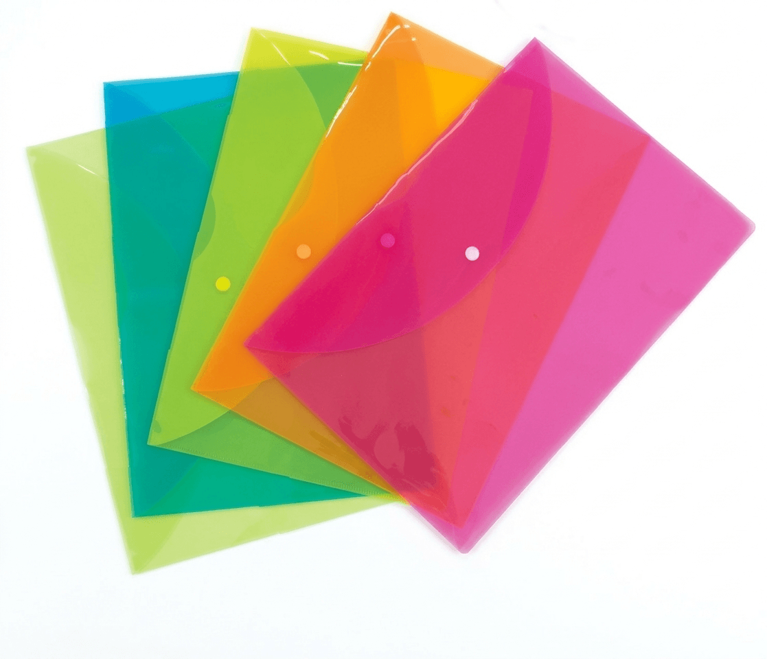 File Envelope Flexoffice A4 W/Buttom Neon 0.18Mm Fo-Cb
