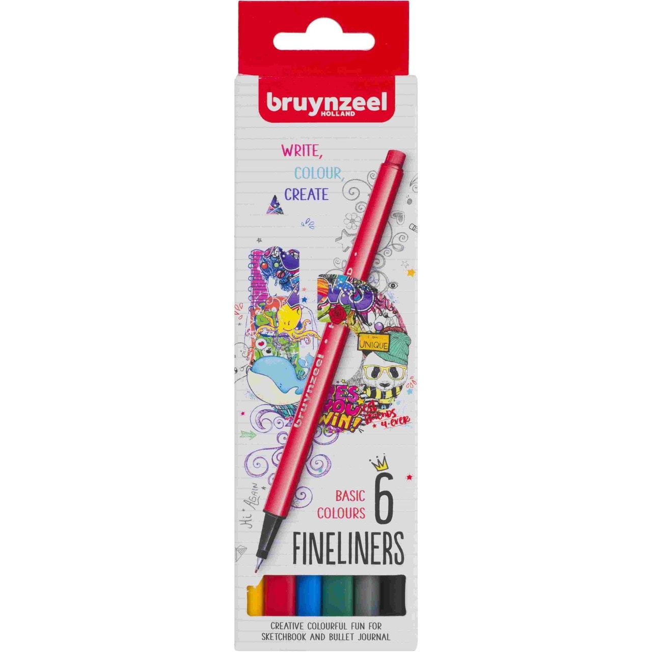 Bruynzeel Fineliner set basic | 6 colours
