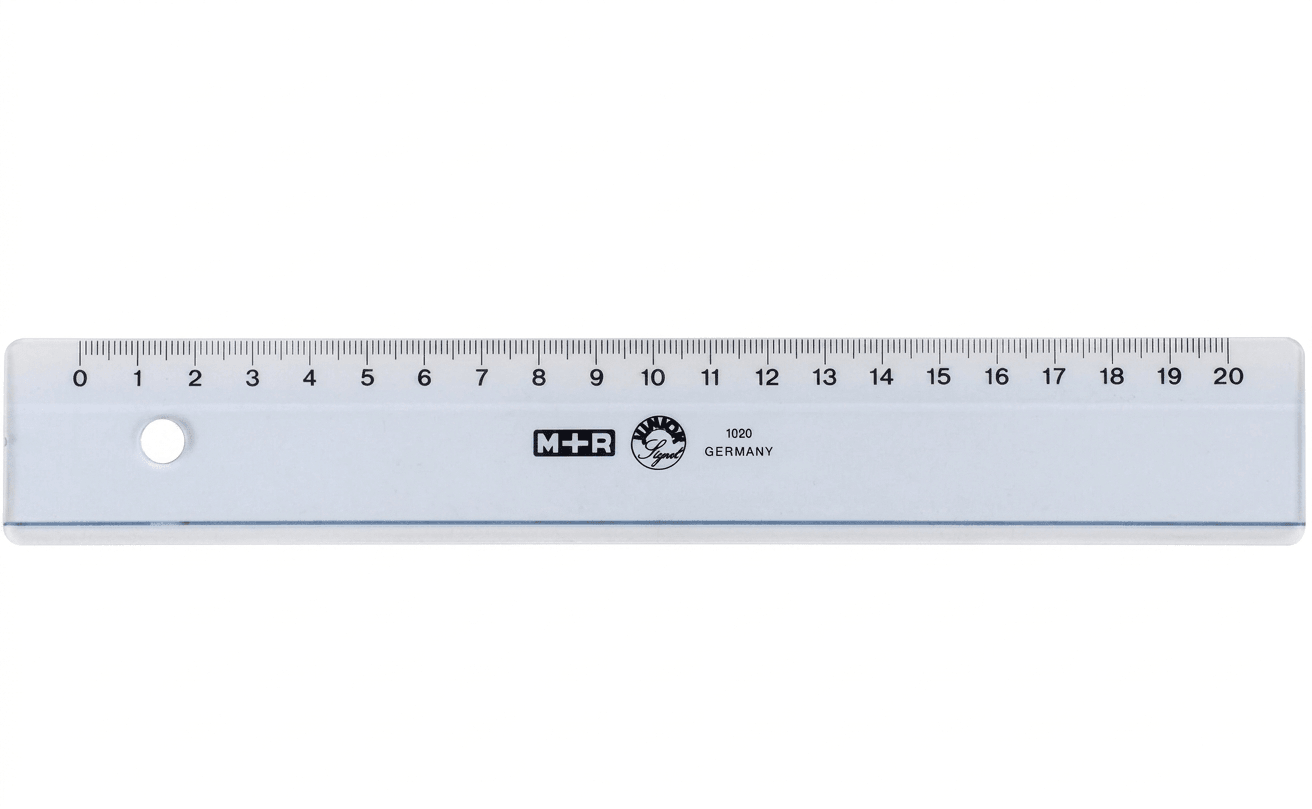 Ruler M+R Plastic 20Cm Inking Edge 1020 0000