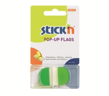 Pop-Up Flags Stick N 50 S Printed Tabs Die Cut green