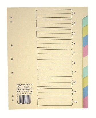 Separator Cardboard Color First 10102 A4 10Parts
