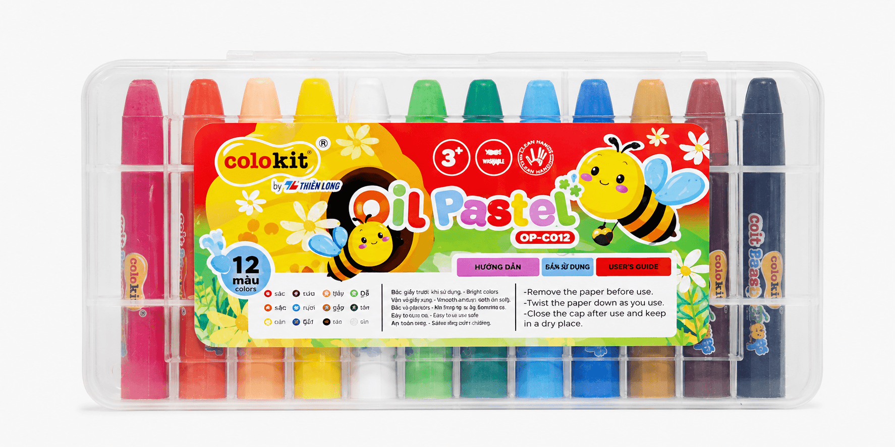 Oil Pastel Flexoffice Colokit 12/Pack Plastic Opc026