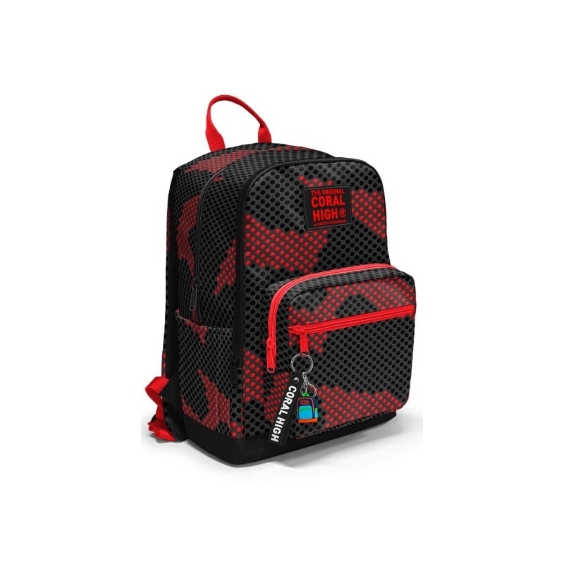 Backpack Coral High Kids Mesh Black Red Large 2 Comp. 33233