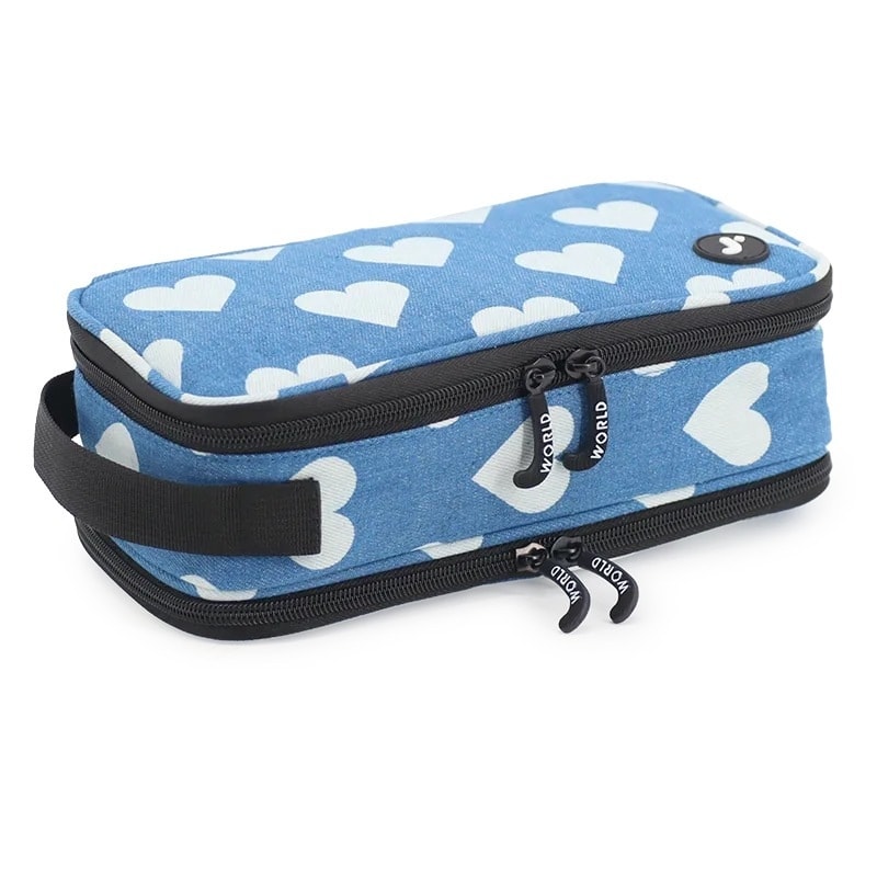 Pencil Case Jworld Doodle 2 Comp. Denim Heart Pc2501