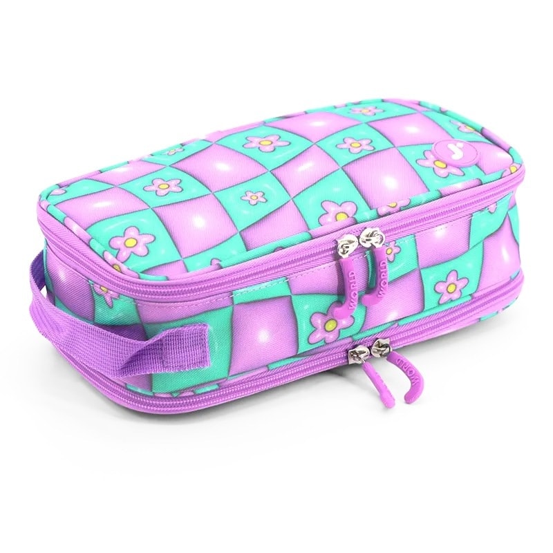 Pencil Case Jworld Doodle 2 Comp. Puffy Flower Pc2501