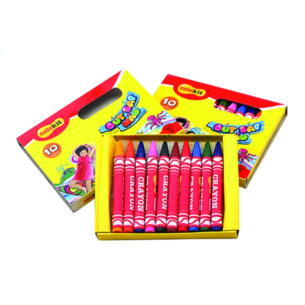 Wax Crayon Flexoffice Colokit Short 10/Pack Cr-C015