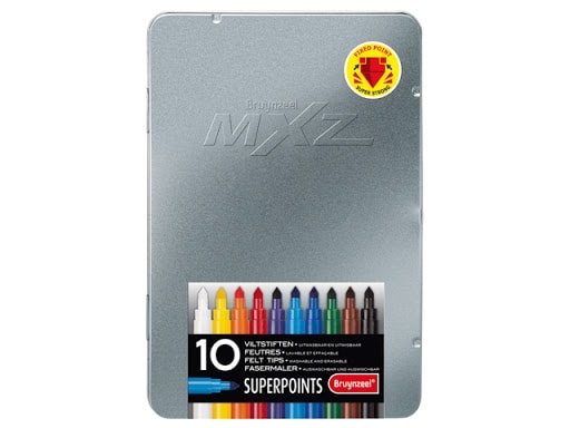 Felt Pen Bruynzeel Super Points Mxz Tin 10 Tips 3002M10